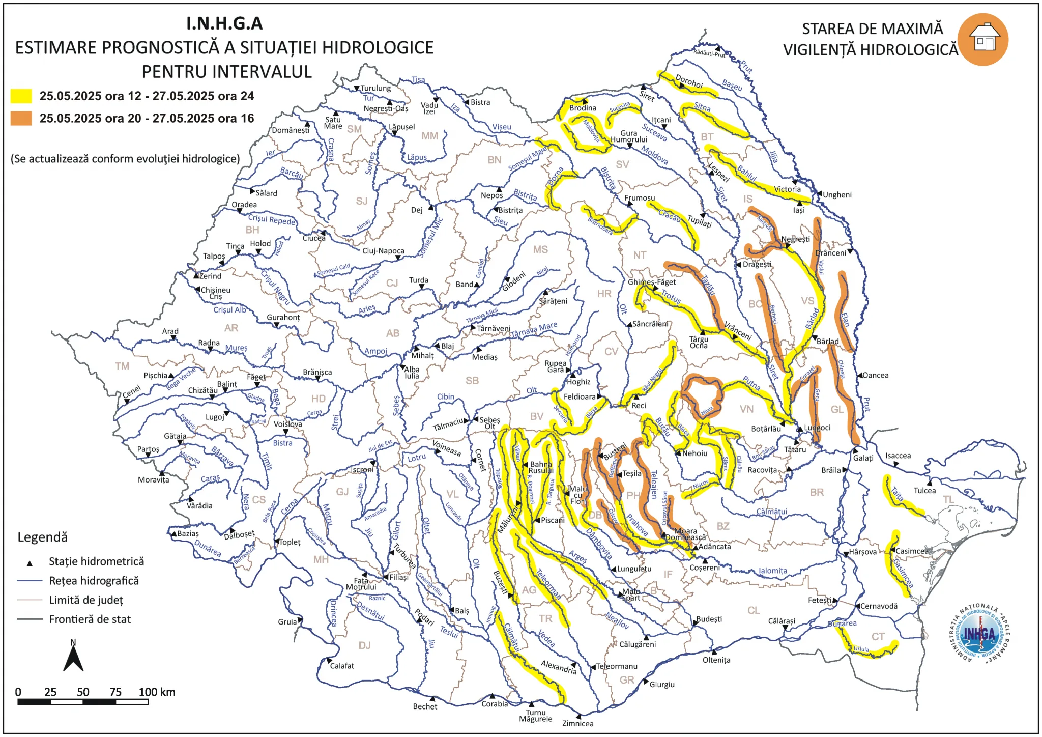 Avertizare Hidrologică 25.05.2025 1 Avertizare Hidrologică 25.05.2025